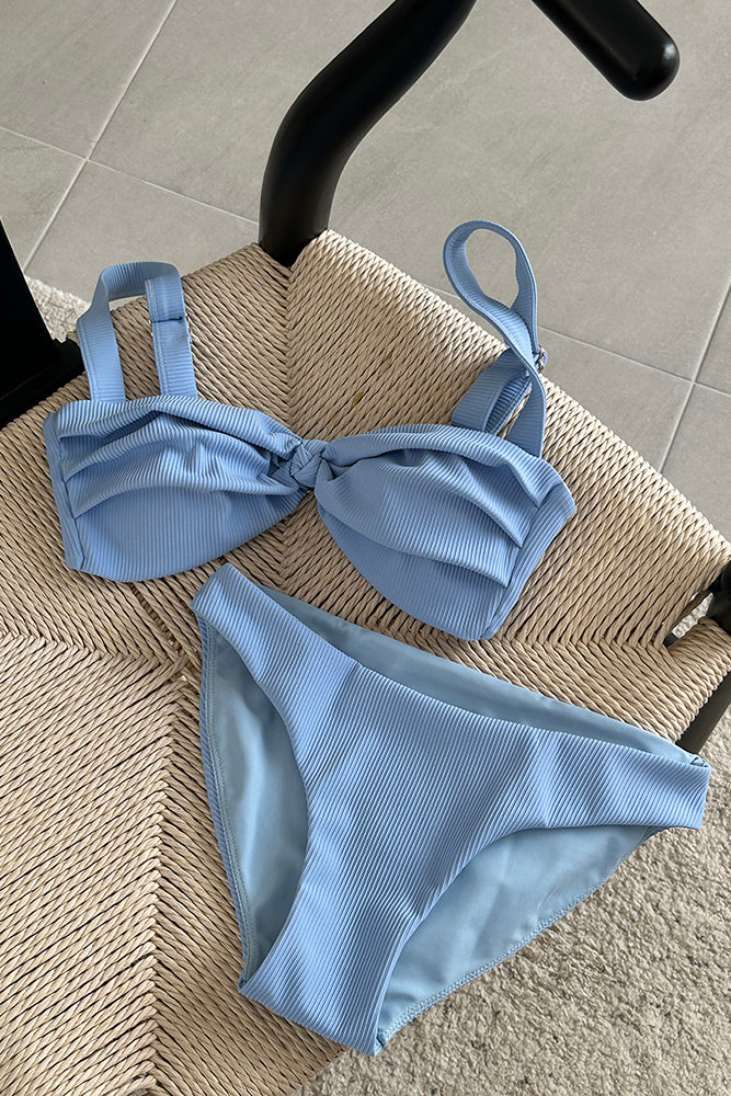 ELLIE (Baby Blue) Ribbed Top - LOU Swim